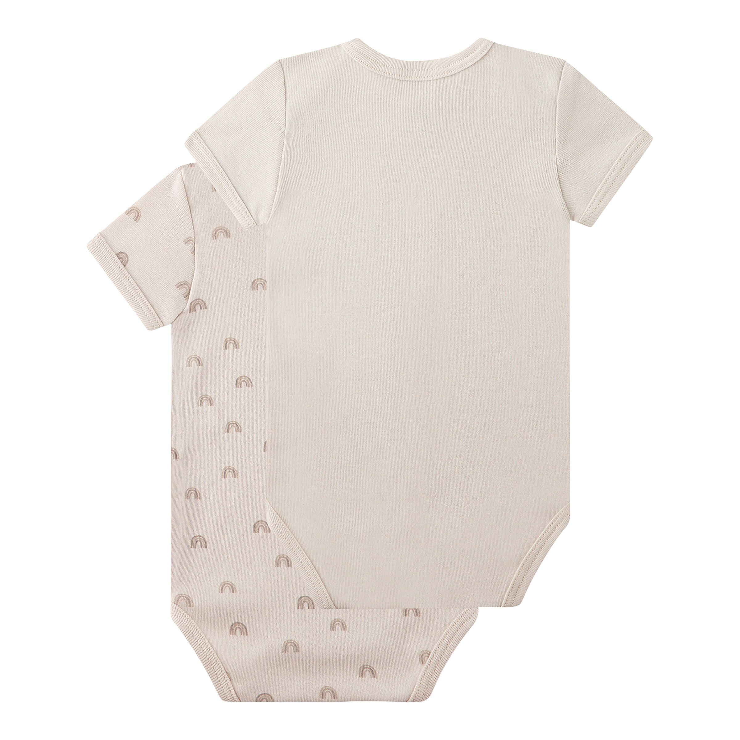 Sanetta 2er-Pack Bodys kurzarm Regenbögen beige