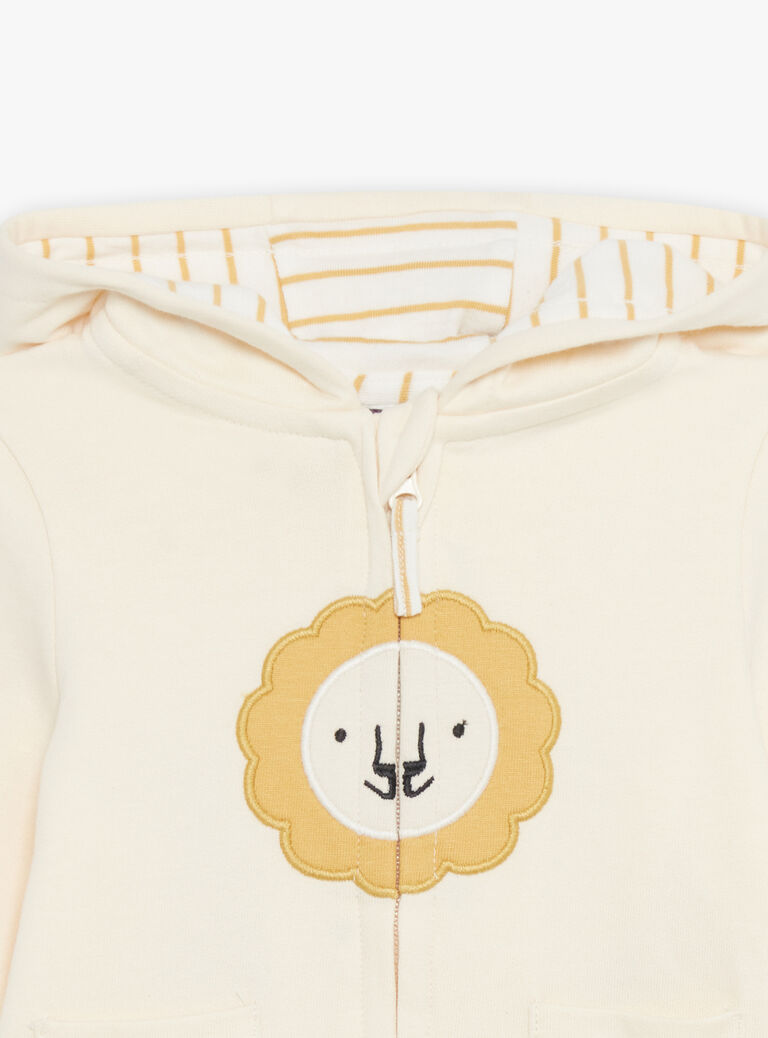 Sweat à capuche en molleton jaune