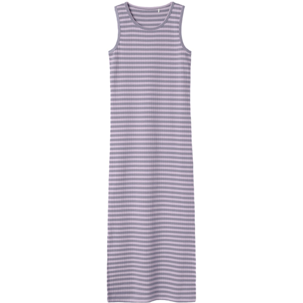 Køb Name It Lavender Fog W. Lavender Gray Nkfsuraja Xsl Sl Maxi Kjole Noos