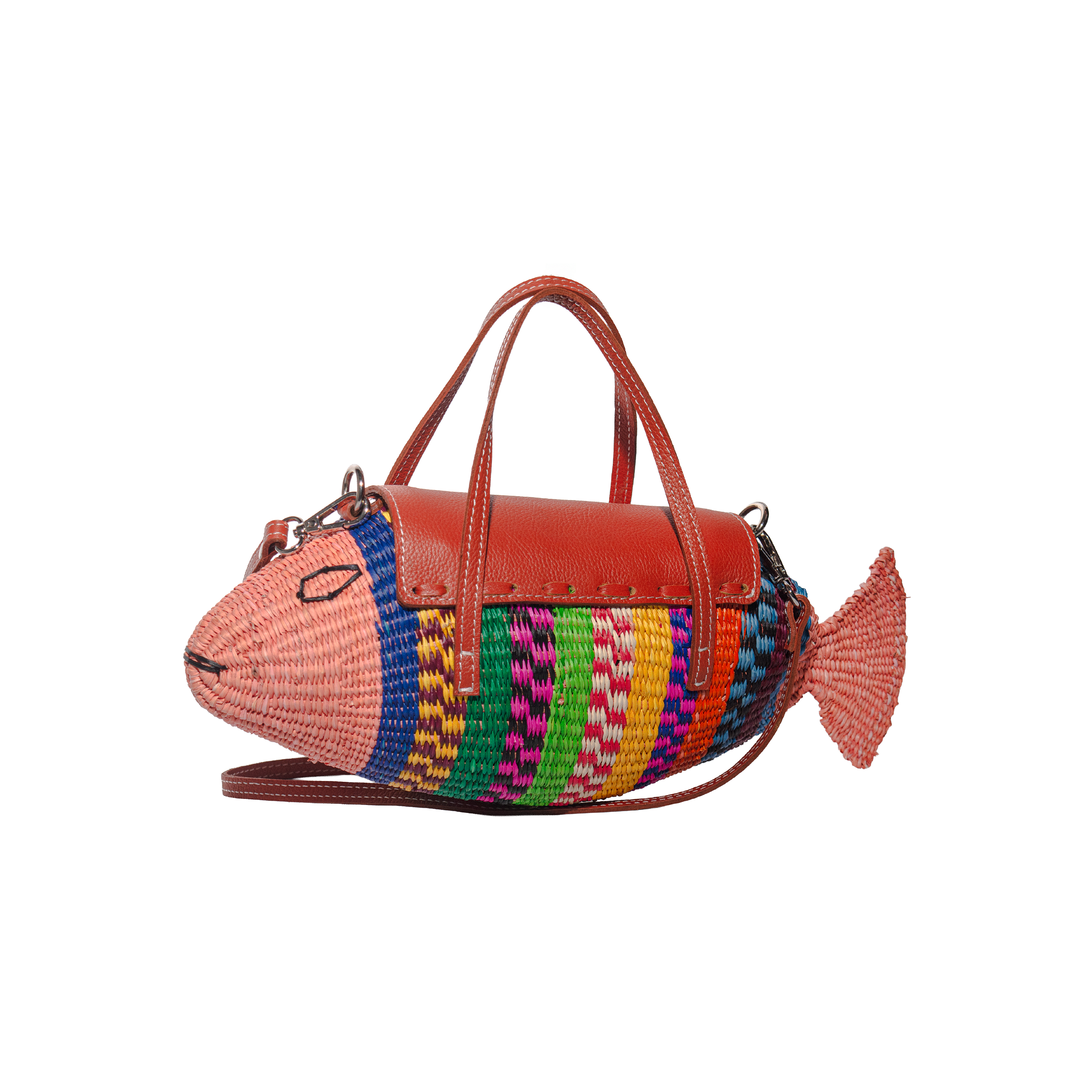 Mini sac en forme de poisson de paille