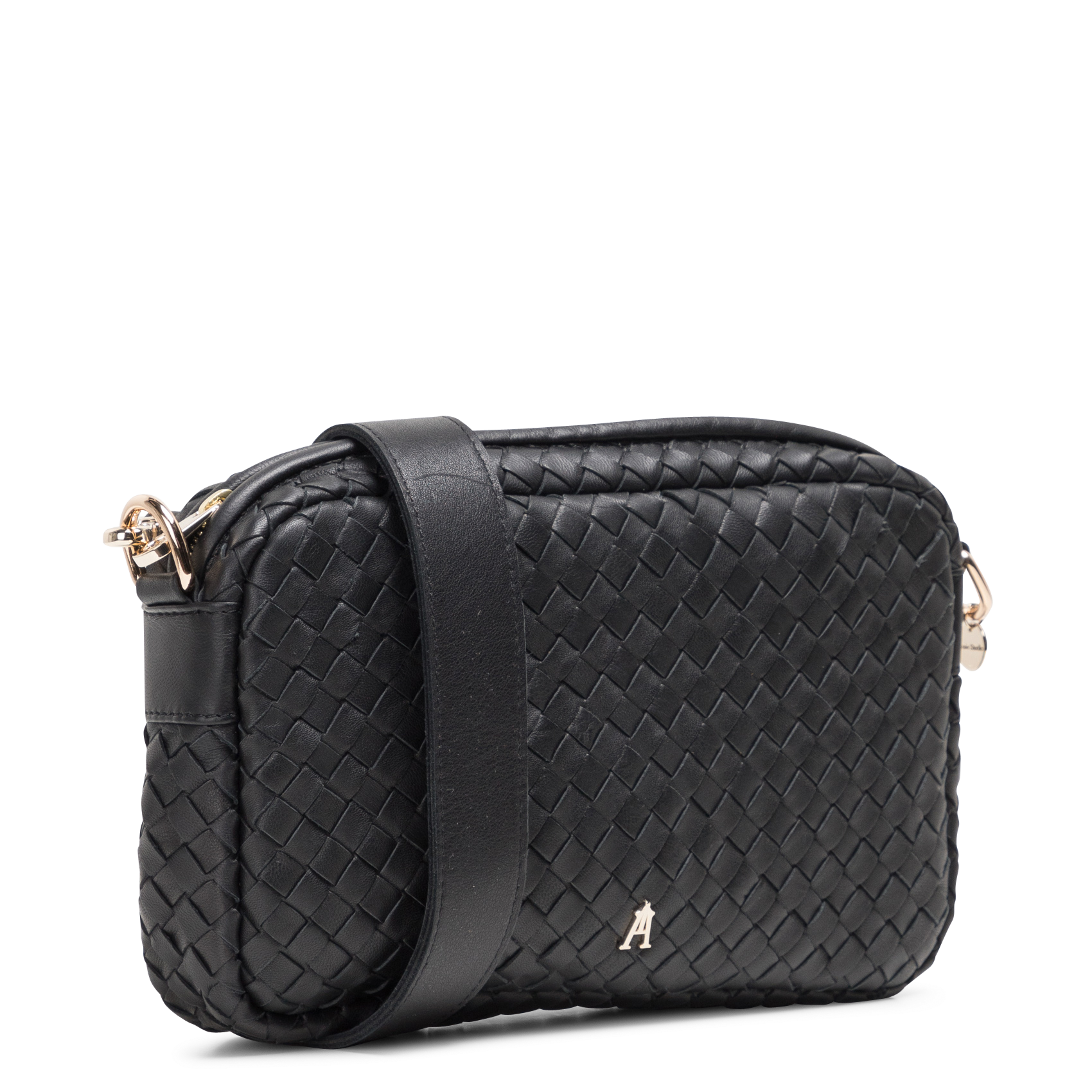 COLORADO - Sac bandoulière en cuir tressé | Noir