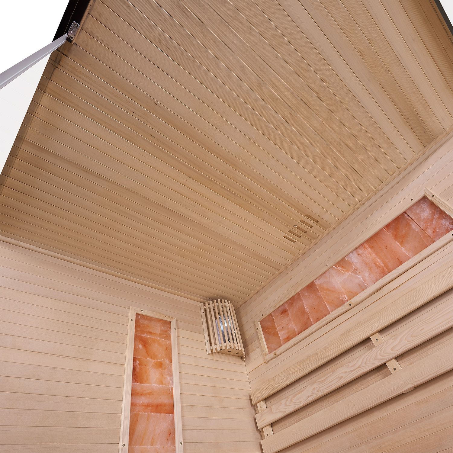 Vorbestellung: Artsauna Saunakabine Vantaa 175 mit Salzstein - Indoor Sauna für 4 Personen, 8 kW Ofen, Glasfront
