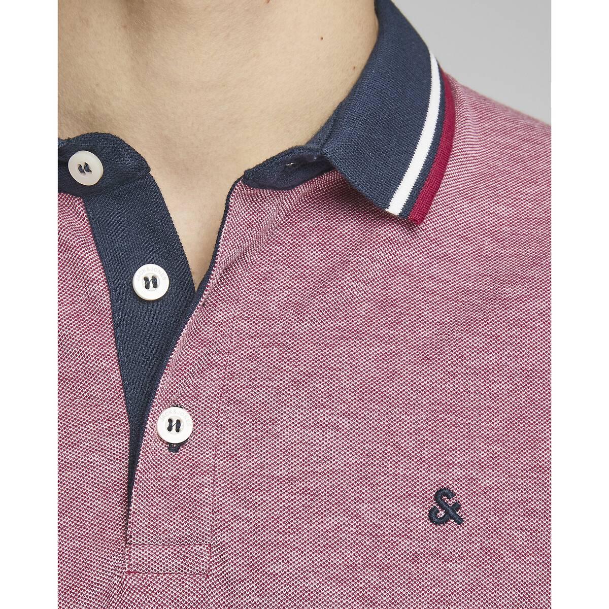 JACK & JONES<br>Camisa polo de manga curta em malha piqué