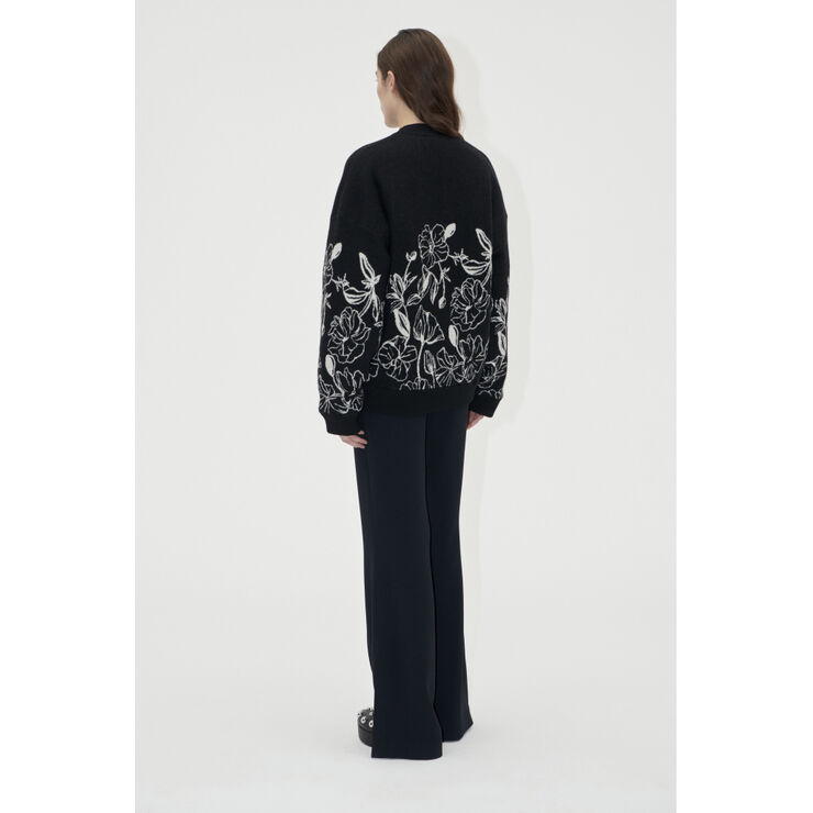 Stine Goya Long Sleeve Cardigan, 2284 Padded Dry Heavy Knit Eccentric floral