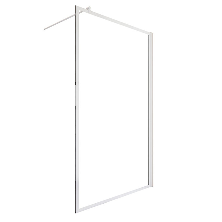 Paroi de douche à l'italienne Schulte New Style transparent profilé blanc mat 100 cm