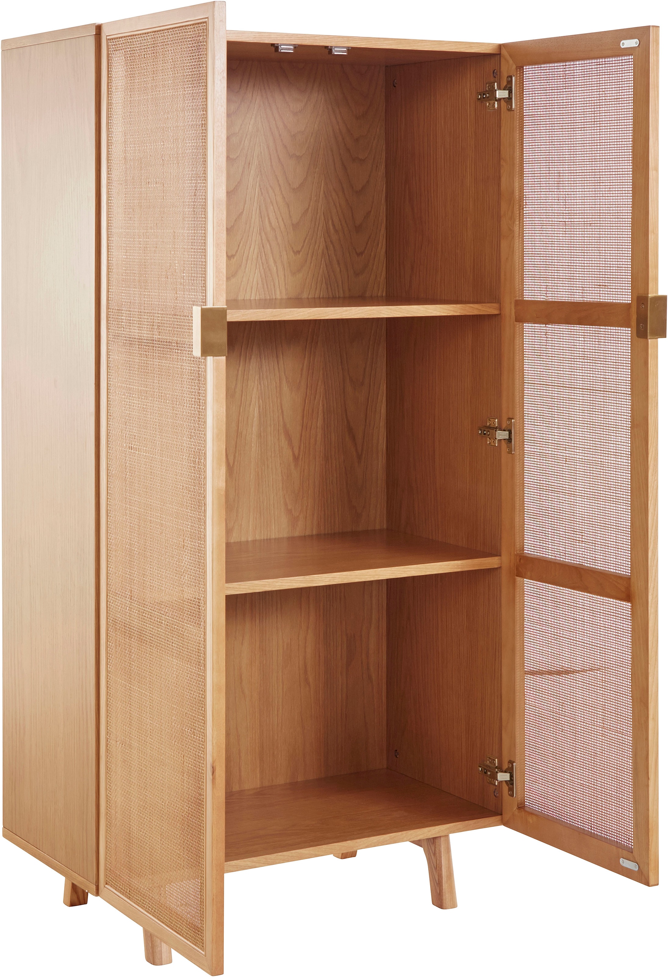 LeGer Home by Lena Gercke Highboard »Lina, TOPSELLER!, OTTOs Choice« Schrank, Kommode,  Mit Rattan Einsatz, 3 Innenfächer, teilmassiv