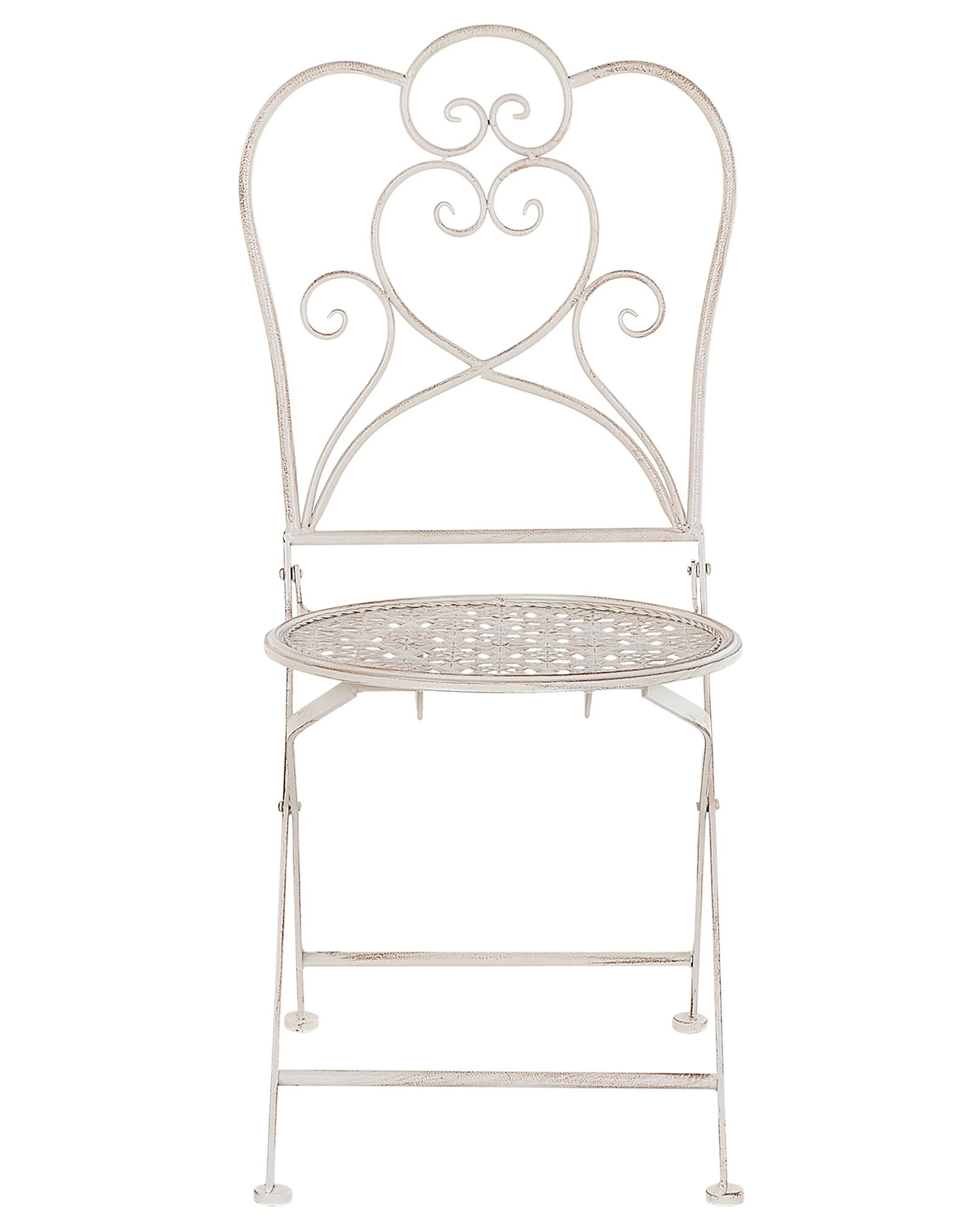 Set van 2 tuinstoelen TRIESTE inklapbaar Metaal Lichtbeige