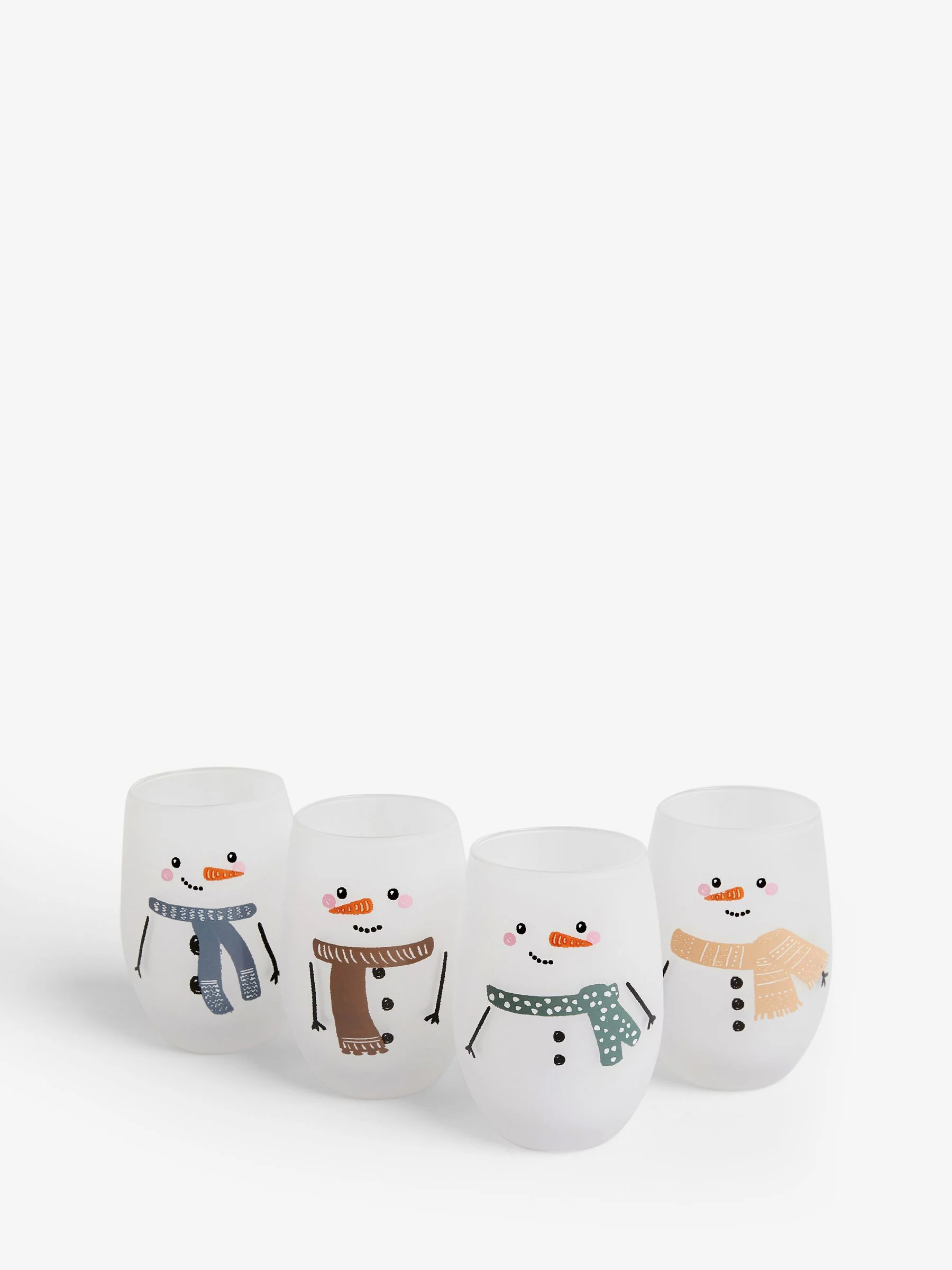 Set van 4 Kerstmis Sneeuwpop Tumbler Glazen