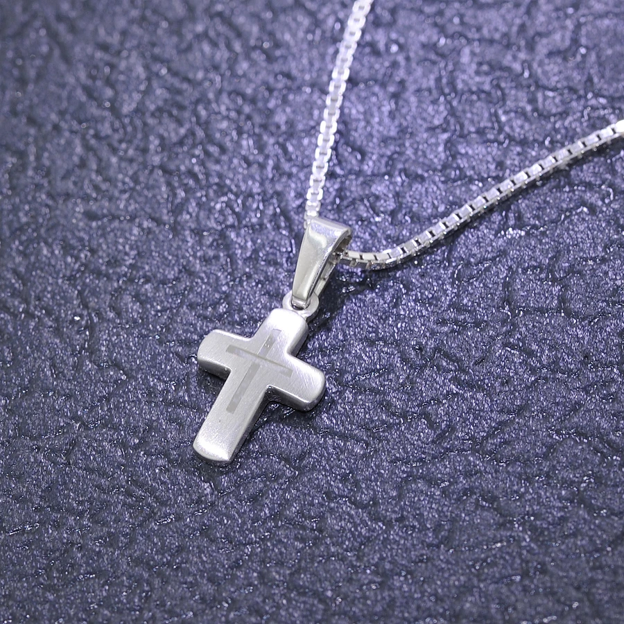 trendor Kinder-Halskette mit Kreuz 925 Silber silver