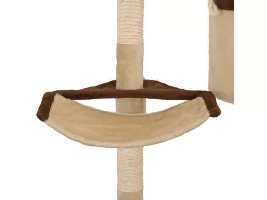 Arbre à chat en sisal Montage mural 194 cm Beige et marron