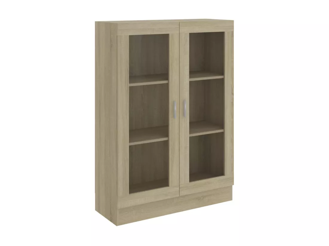 Armoire à vitrine Chêne sonoma 82,5x30,5x115 cm Aggloméré
