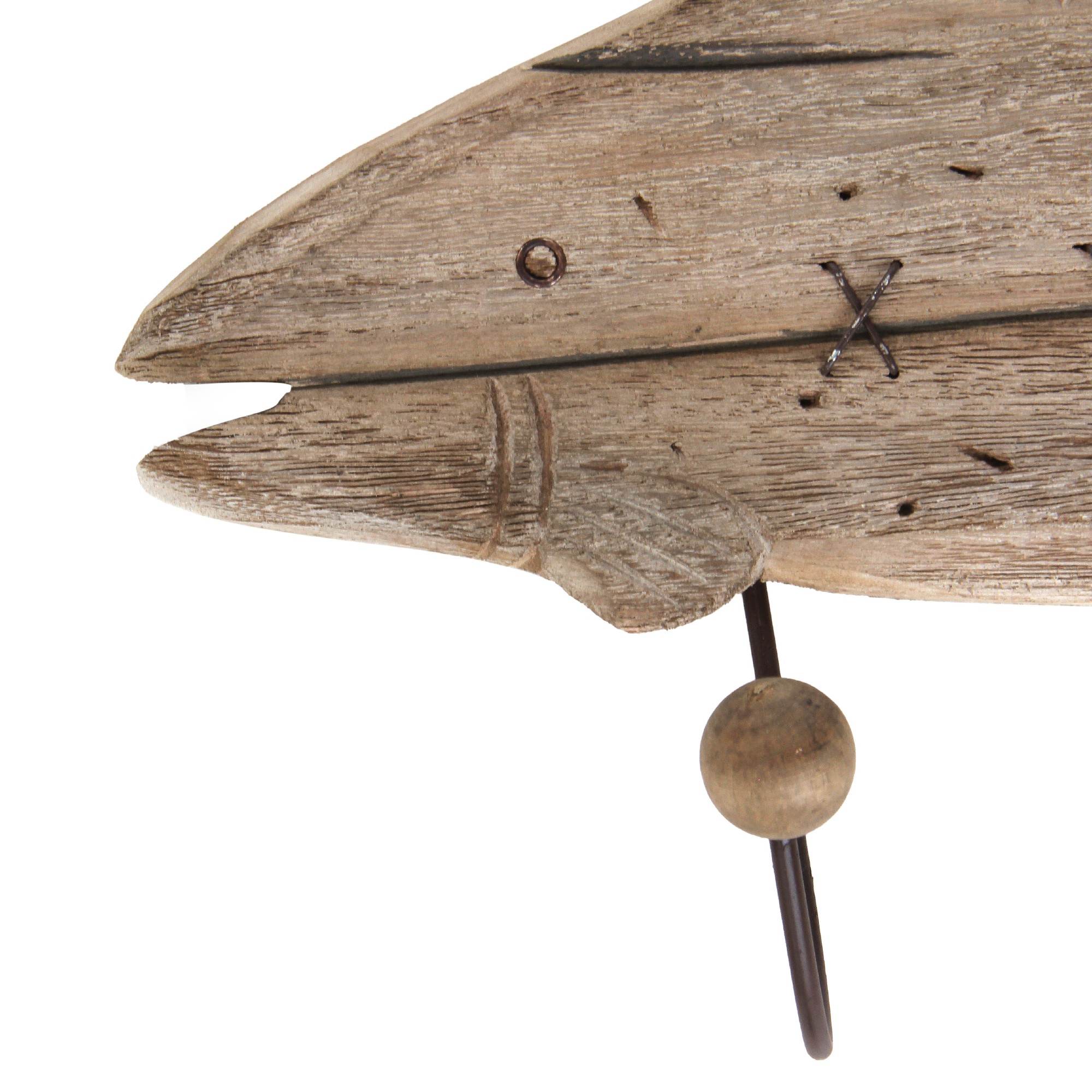 3er Hakenleiste 'Fisch', natur, B 60 cm, H 30 cm, L 10 cm von fischer's lagerhaus