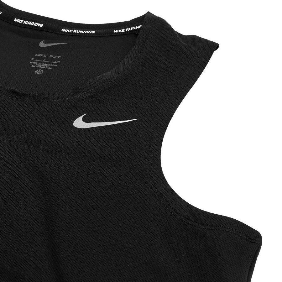 Nike Débardeur Dri-FIT Miler - Noir/Argenté