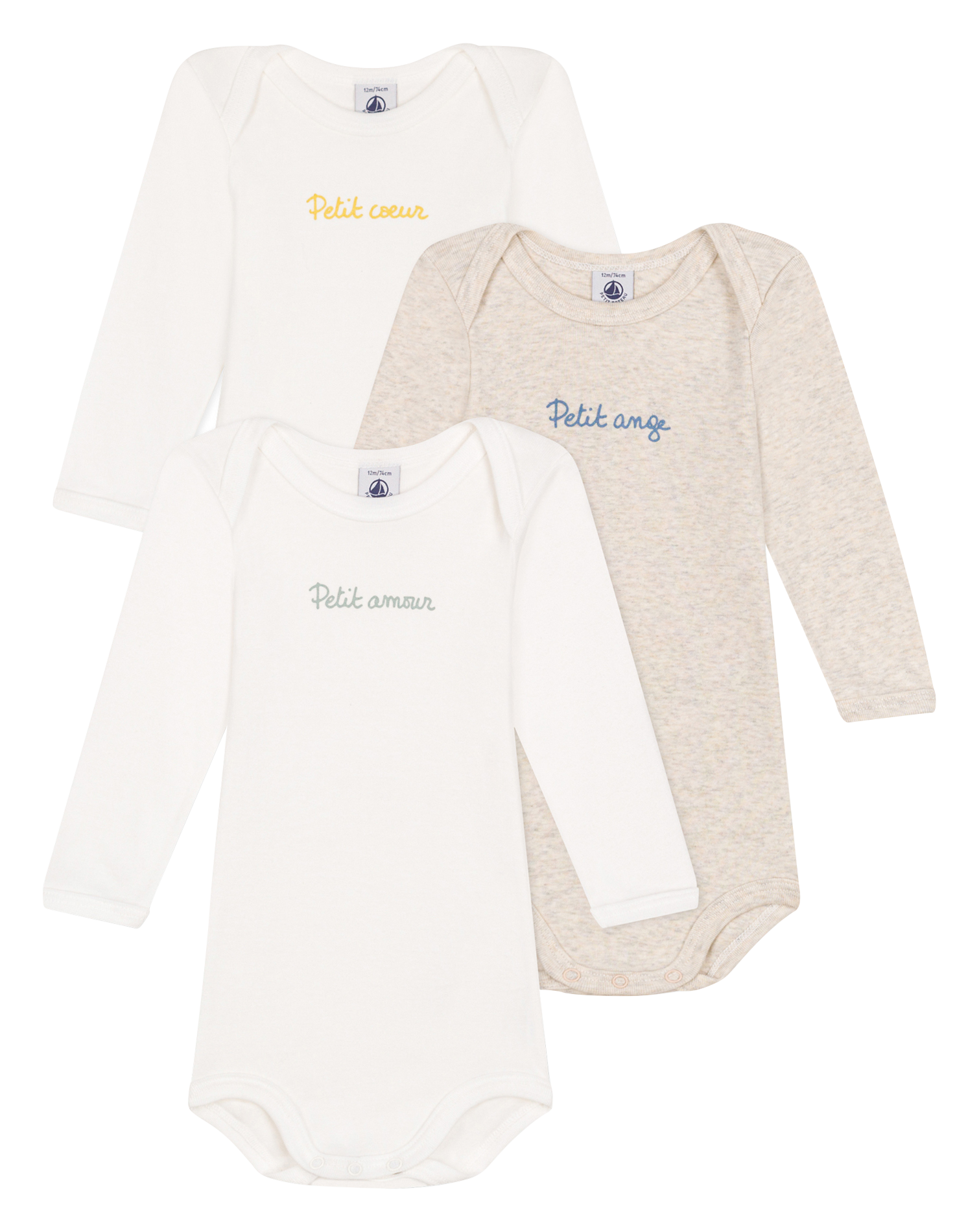 Lot de trois bodies en coton | Multicolore