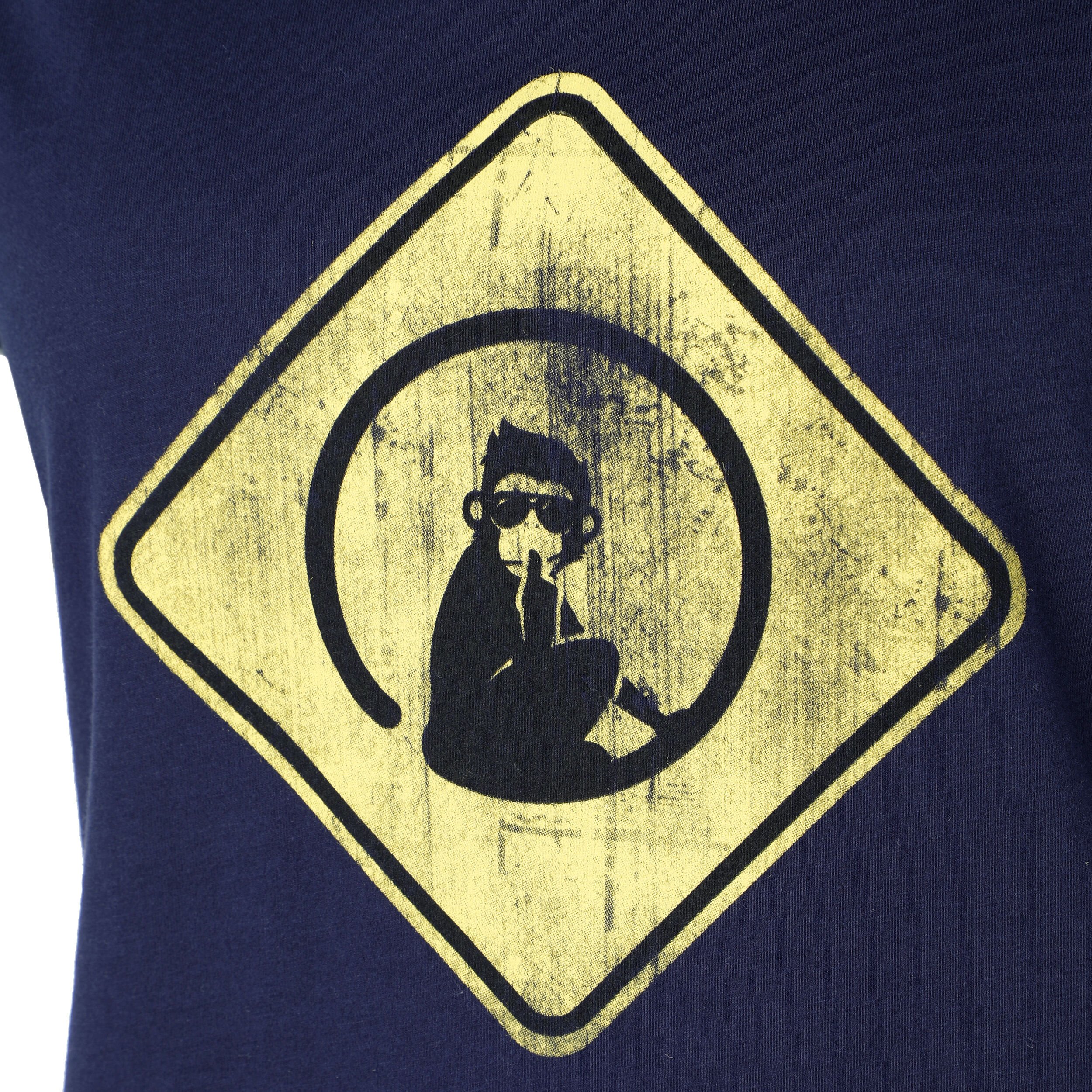 Quiet Please Australia Road Sign T-shirt Femmes - Bleu Foncé , Jaune