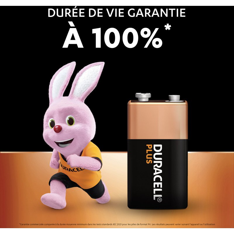 Duracell Plus - Pack de 2 piles Alcalines PP3/LR61 - 9V