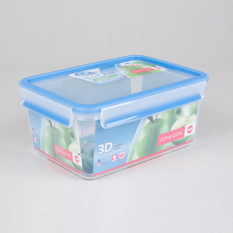 Boîte rectangle Clip & Close bleu 2,3 L Emsa
