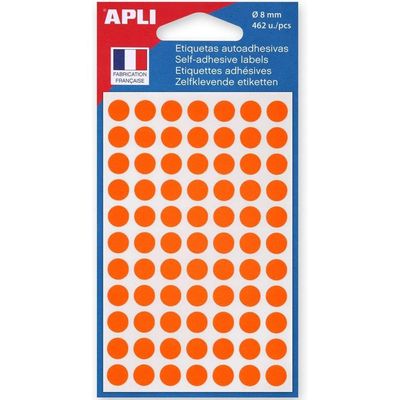 Apli Agipa - 462 Pastilles adhésives - orange - diamètre 8 mm - réf 111835
