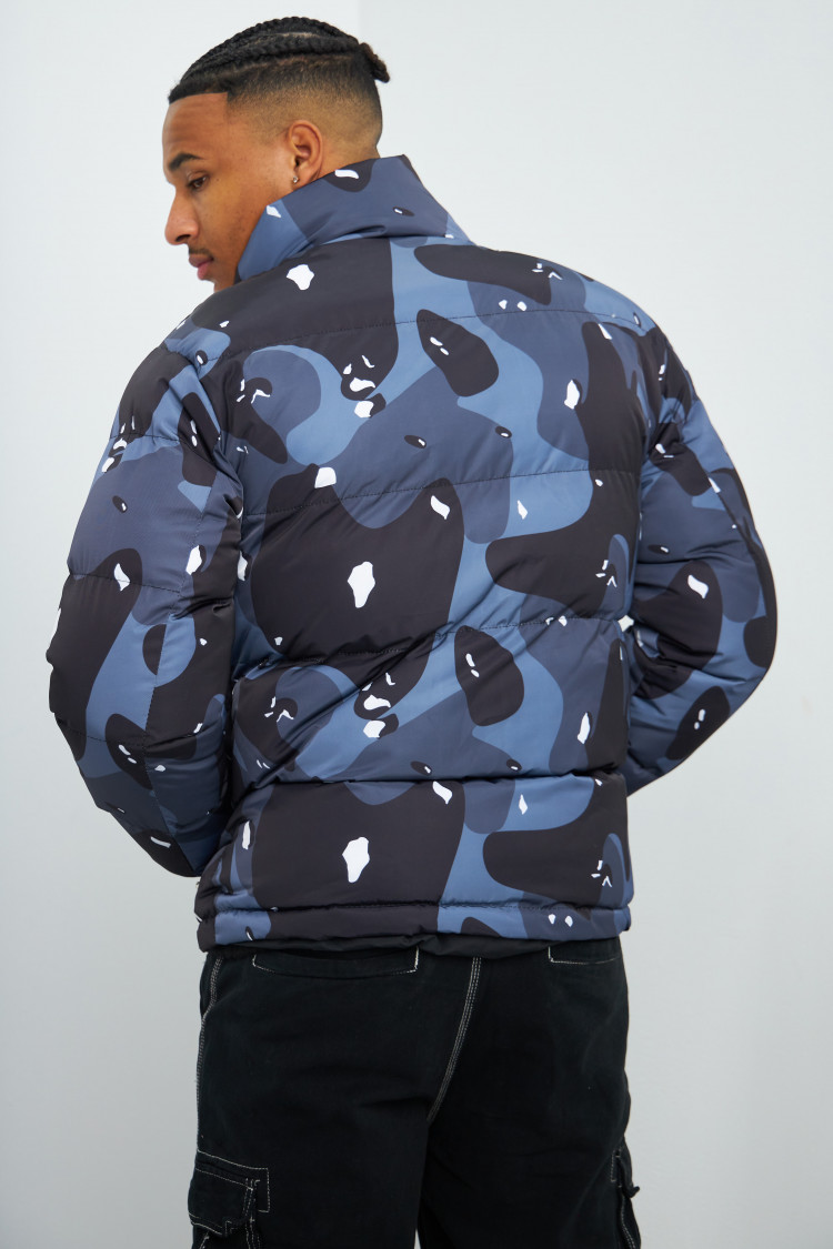 Doudoune noir et gris camouflage