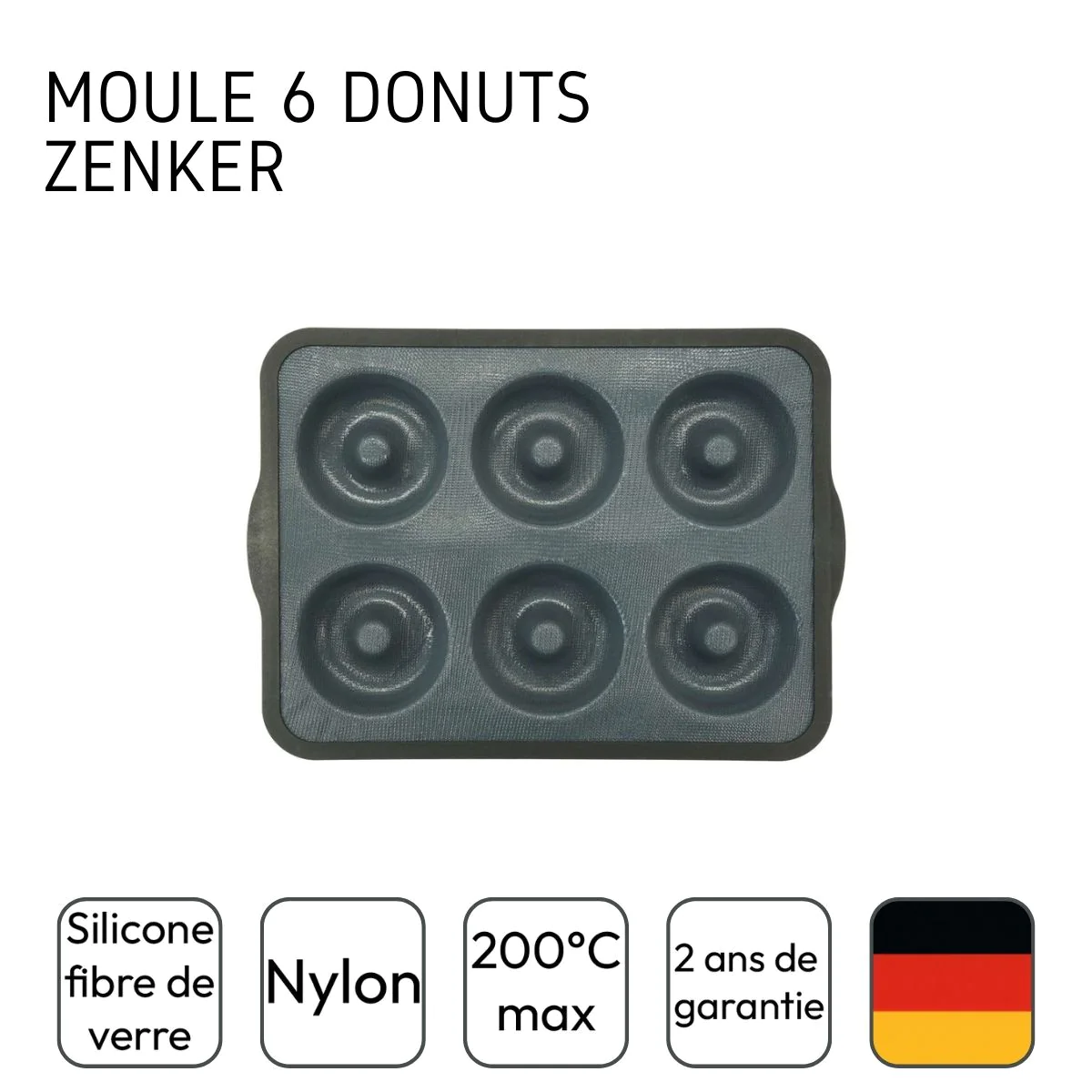 Moule 6 donuts Silicone fibre de verre Zenker