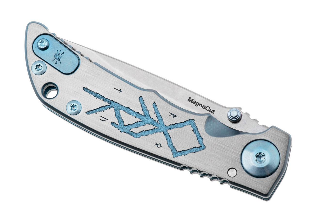 Spartan Harsey Folder 3.25 SF10C-VIK-TRL-WALK, Stonewashed CPM MagnaCut, Viking Trail Walker Blue/Grey Titanium zakmes