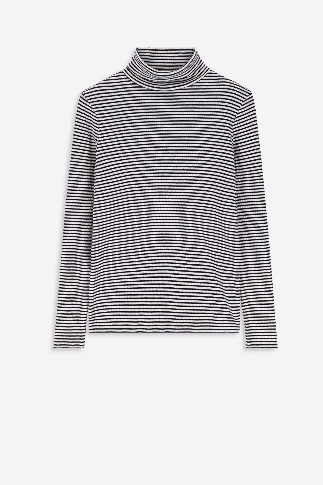 Zwart gestreepte top met turtle neck