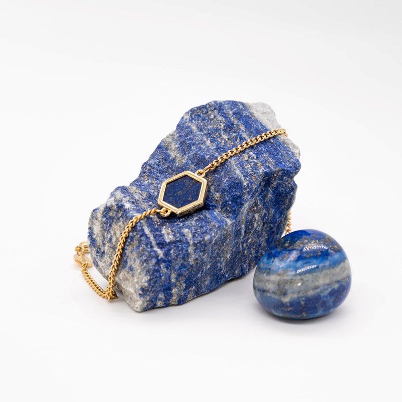 Collier et bracelet Hexalia en pierres Lapis-lazuli