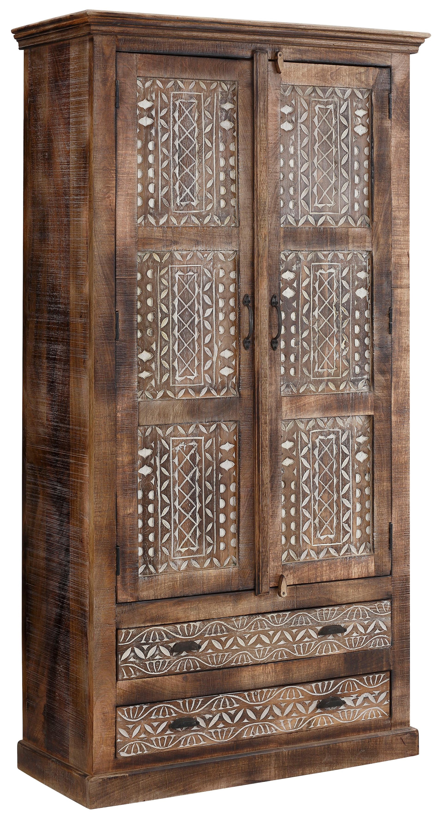Home affaire Kleiderschrank »Maneesh« aus massivem Mangoholz und vielen Stauraummöglichkeiten, Höhe 190 cm