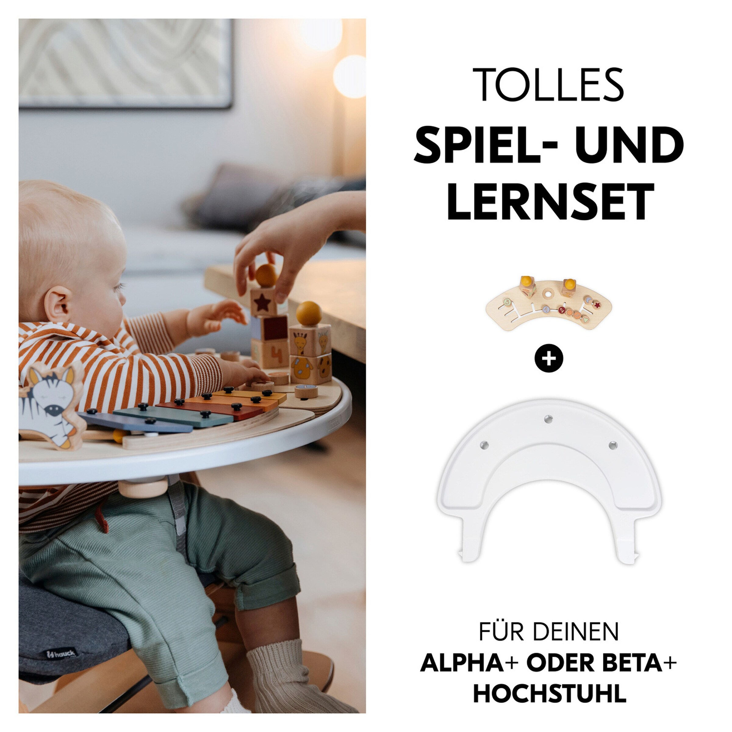 Hauck Spielbrett inkl. Spielaufsatz Sorting Giraffe für Hochstuhl Alpha+ und Beta+