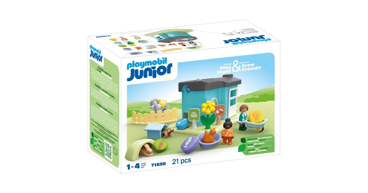 PLAYMOBILJunior - Dierenpension met voedseldispenser Constructiespeelgoed  (71690)