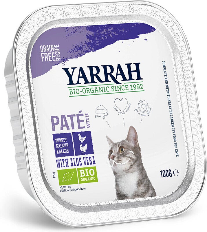 Yarrah biologisch kattenvoer in gelei pate kip met kalkoen 100 g