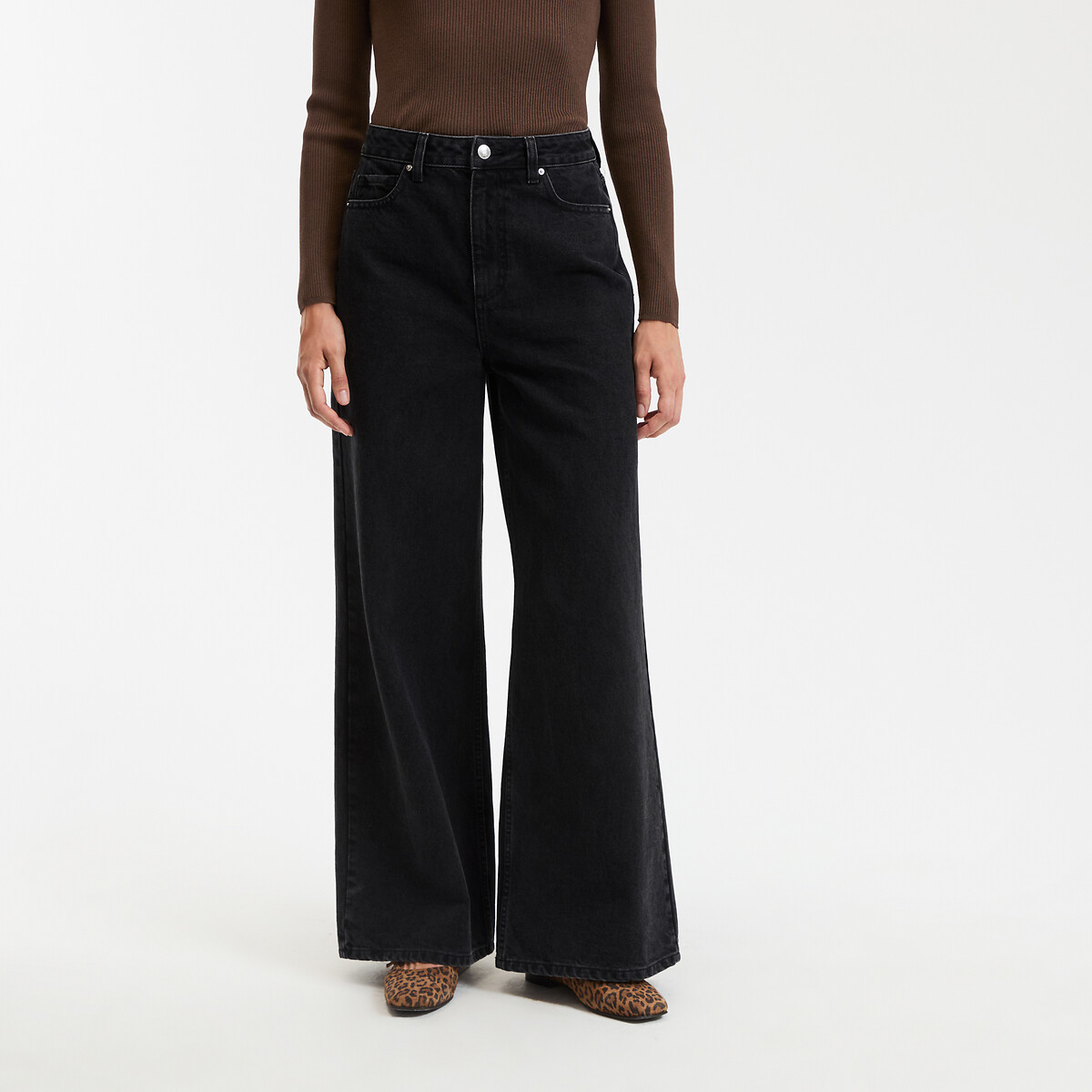 COLEÇÕES LA REDOUTE<br>Calças jeans extra grandes, cintura alta
