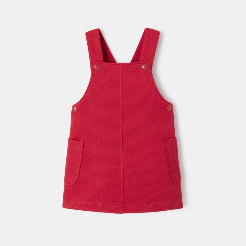 Robe unie en molleton à effet piqué rouge bébé fille Absorba Rouge