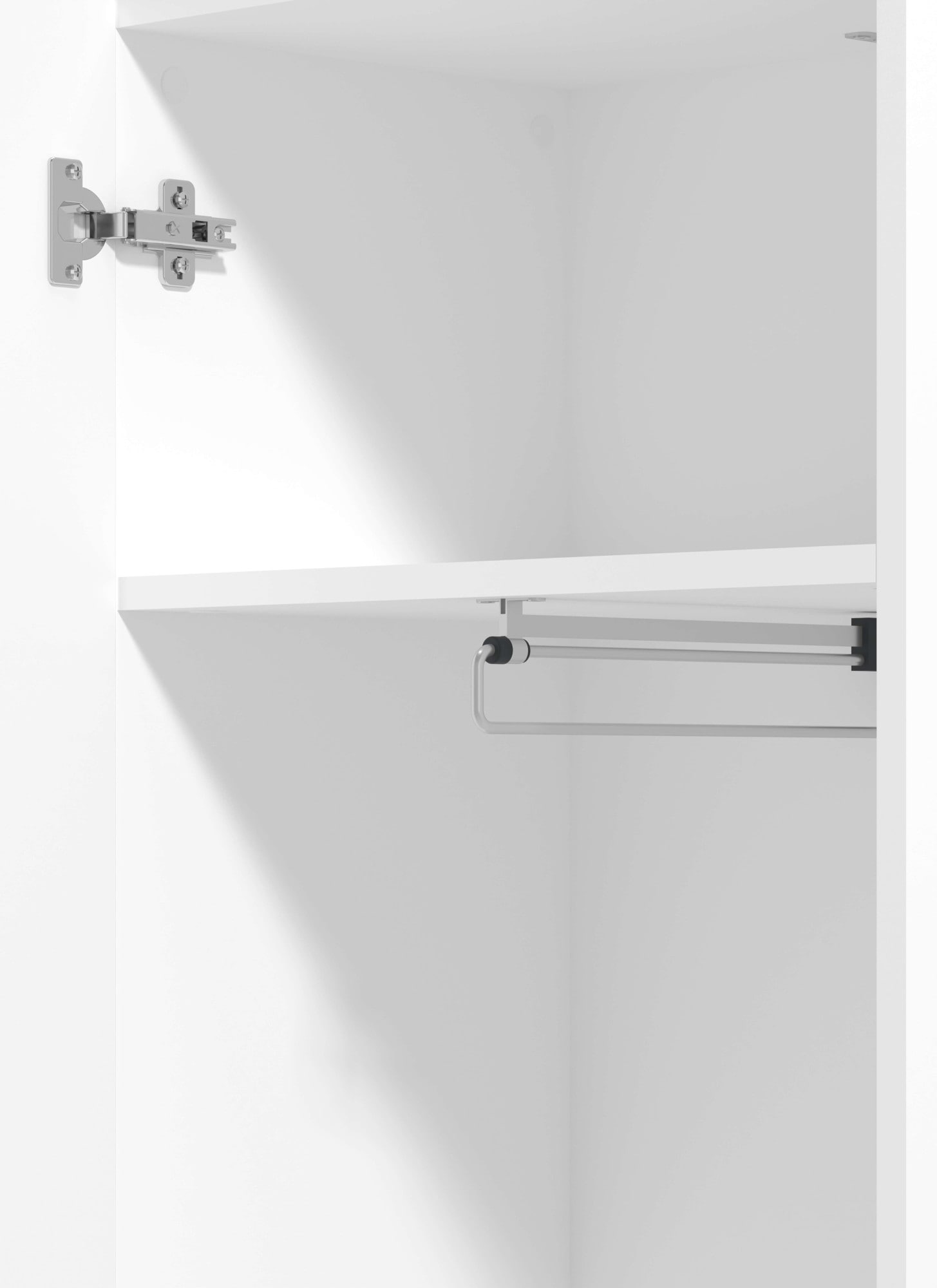 Home affaire Garderobenschrank »Sein, Kleiderschrank, Stauraumschrank, Flurschrank, Höhe 193 cm« Hochglanzfronten, ausziehbare Kleiderstange, Breite 51,5 cm