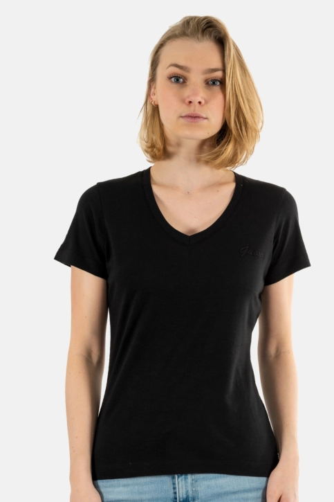 Tee shirt guess jeans vn slubby jblk jet black a996