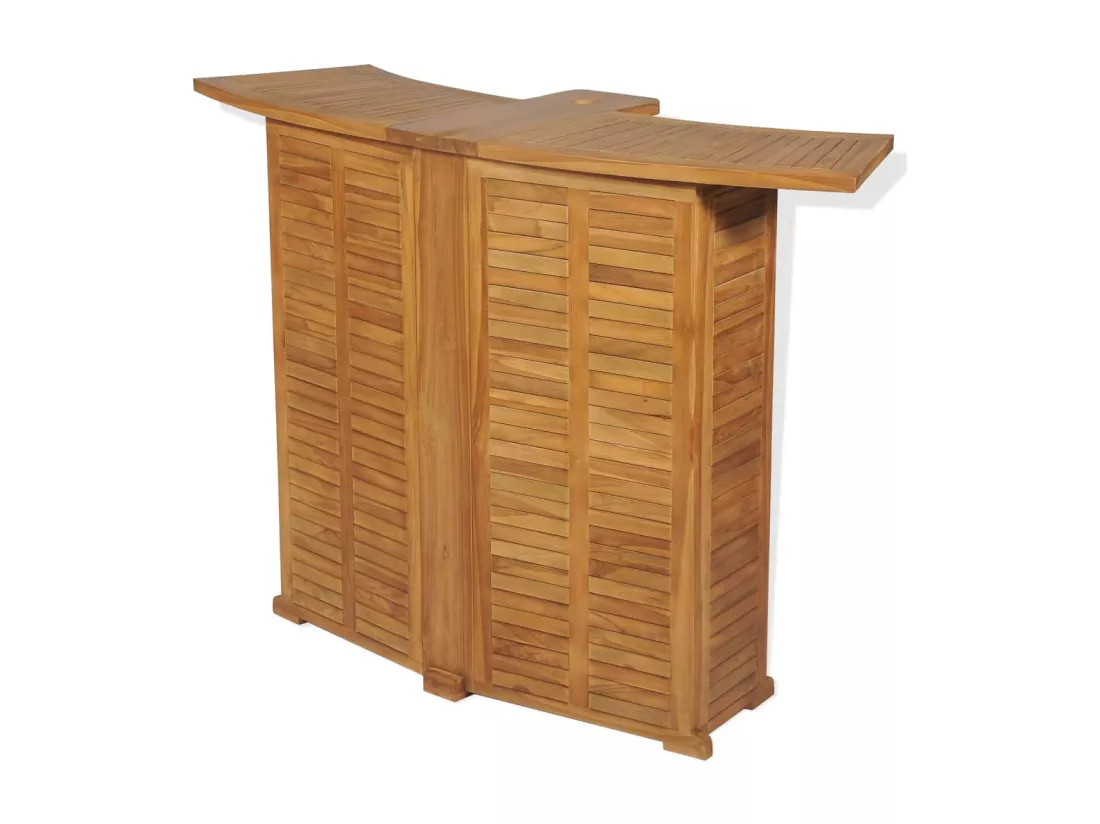 Prolenta Premium - Table pliable de bar 155x53x105 cm Bois de teck solide