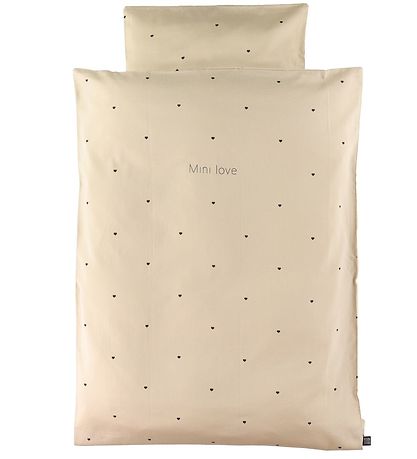 Design Letters Senget?j - Baby - 70x100 cm - Beige m. Hjerter
