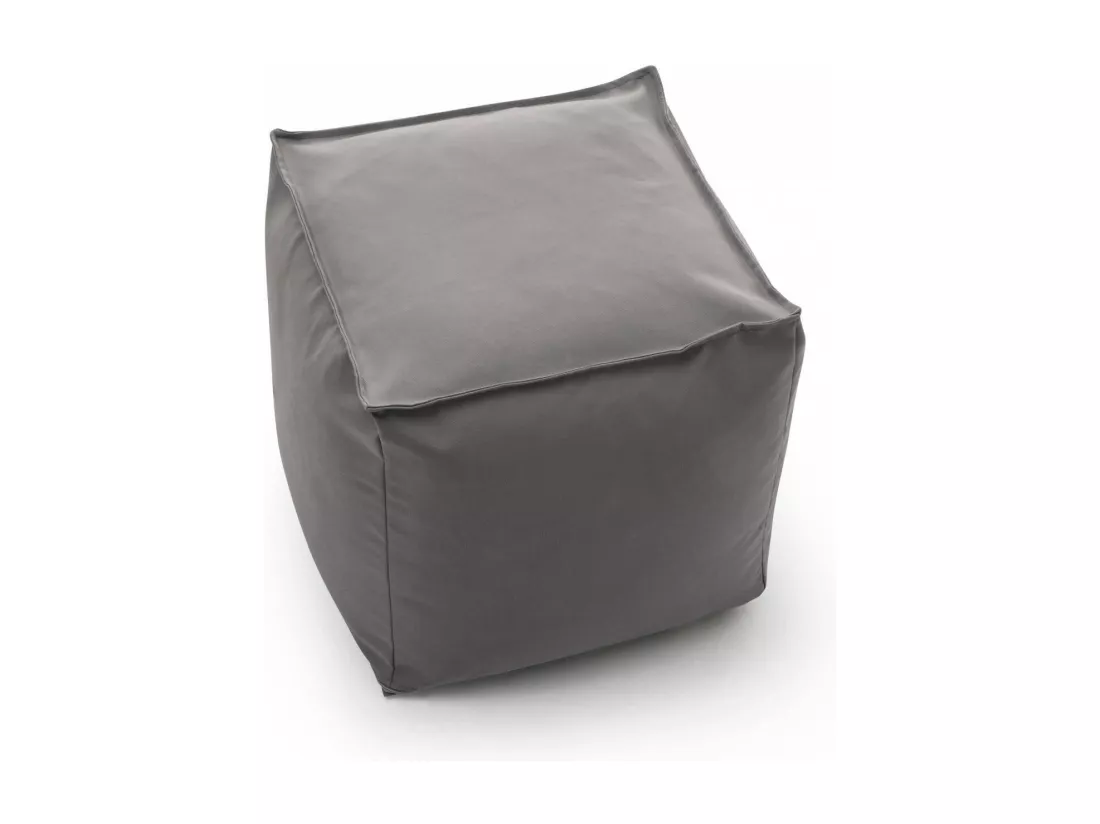 Pouf Dabbey, Pouf multifonctionnel, Fauteuil relaxant en tissu rembourré, 100% Made in Italy, 45x45h45 cm, Gris
