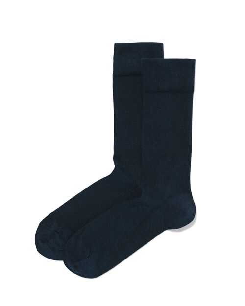 2 paires de chaussettes homme avec bambou bleu foncé