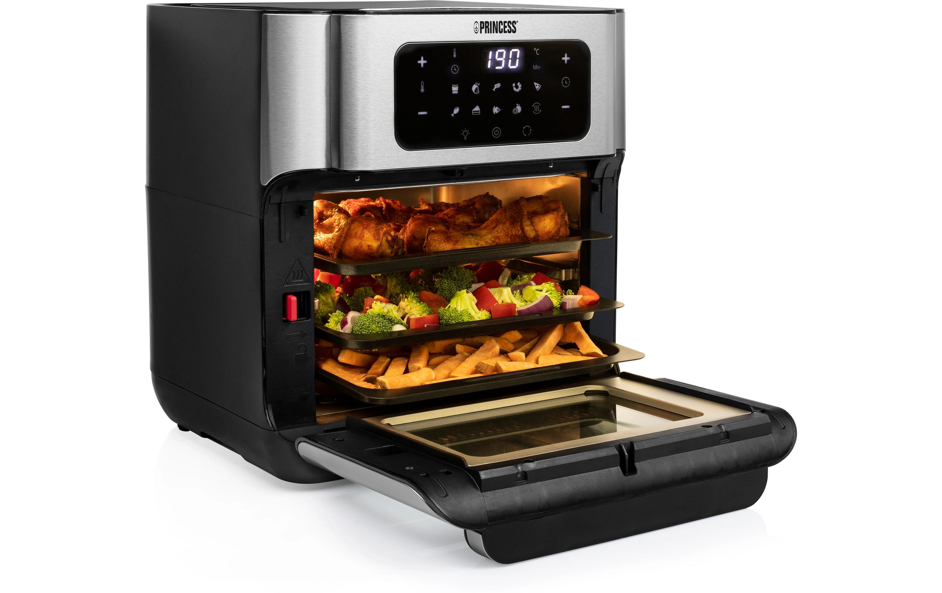 Heissluftofen mit Frittierfunktion 10 l, Schwarz<br>Heissluftfritteuse