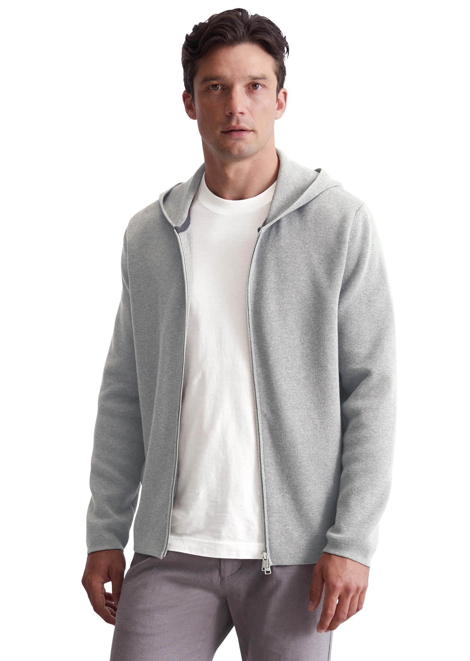 Marc O'Polo Kapuzenstrickjacke , mit Zwei-Wege-Reissverschluss