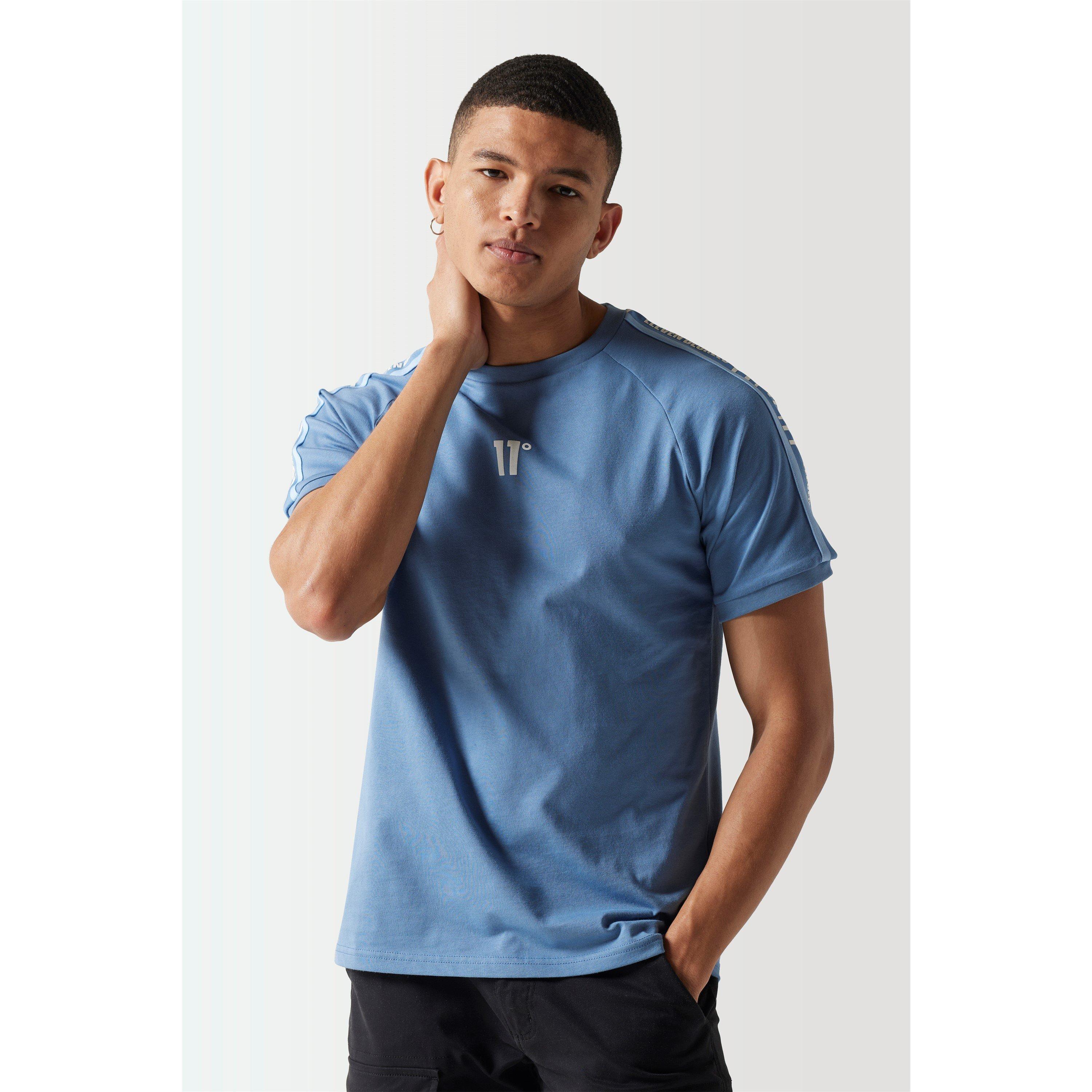 11 Degrees 11D Retro Taped T Shirt Elemental Blue