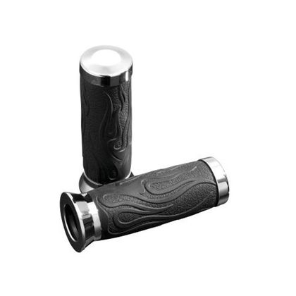 Poignées de guidon Highway Hawk Flame 25 mm Universel - Noir