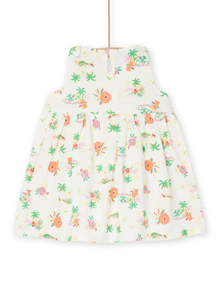 Robe écrue à imprimé fleurs