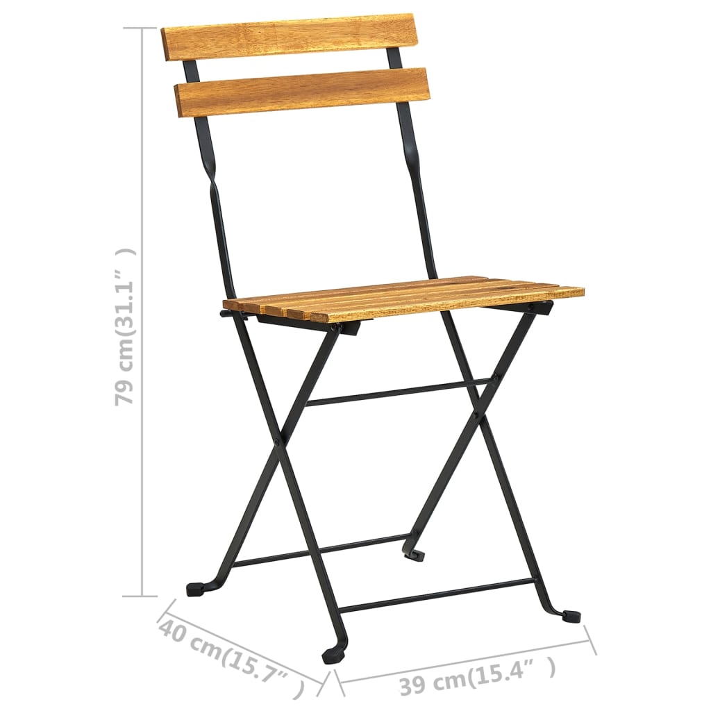 Mobilier à dîner d'extérieur pliable 9 pièces bois d'acacia solide