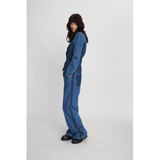 Stella Nova Two-toned Denim Skjorte, Blue Mix, 42