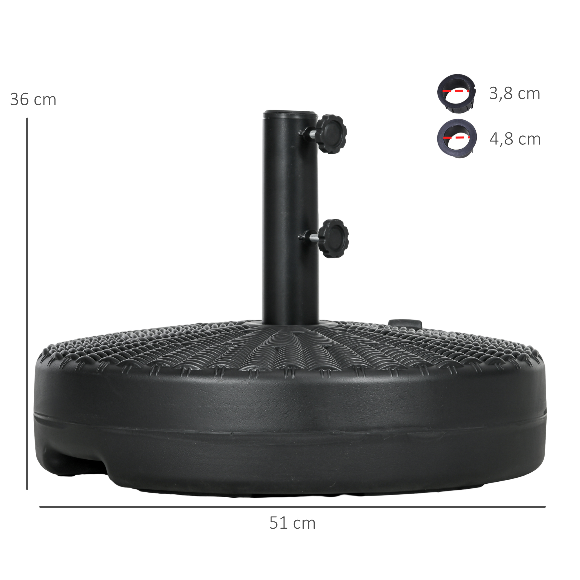 Outsunny Base de Sombrilla Negro