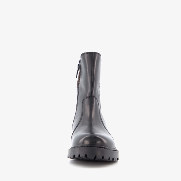 Groot leren meisjes chelsea boots met dierenprint