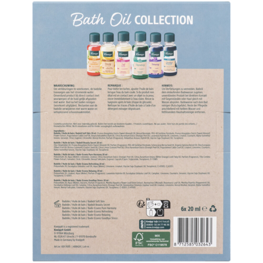 Kneipp Geschenkset Badolie6 stuks
