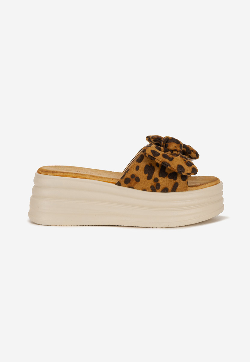 Mules à plateforme leopard Elarya